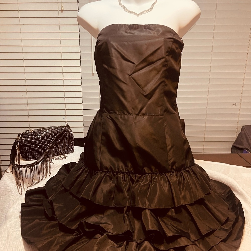 ZARA elegant  Black Strapless Dress